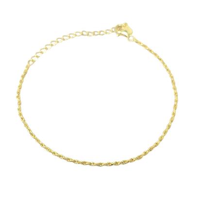 Metallic Gold Plated Everyday Rope Chain Stacking Bracelet