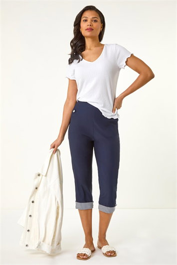 Contrast Stripe Cropped Trouser 18075560