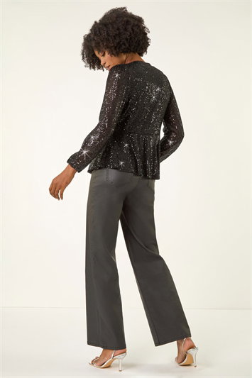 Sequin Tie Front Stretch Top 19314408