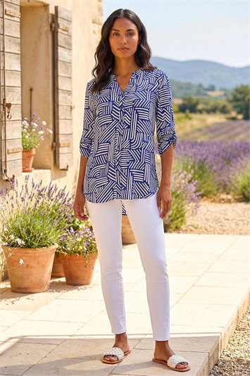 Chemise Boutonnée RVCA Bailey Elder Floral Bleu/blanc Taille S - Neuve étiquettes