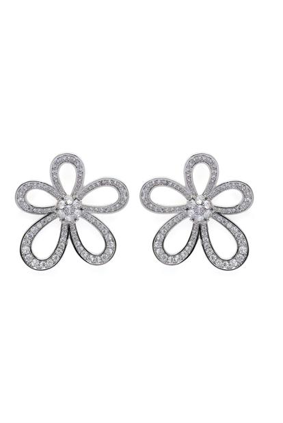 Metallic Hollow Floral Earrings