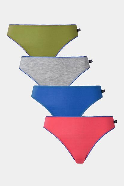 Multi Pack Of Four "Fresh Pastels" Bamboo High Leg Knickers
