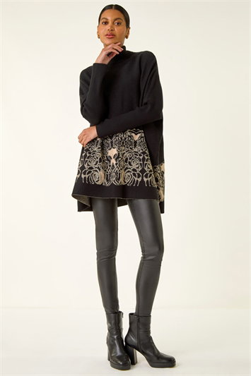 Mono Print High Neck Knit Jumper 16217008