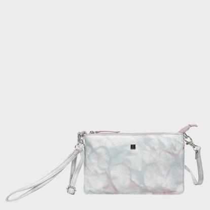 Black 'Todd' Tie Dye Real Leather Crossbody Wristlet Bag