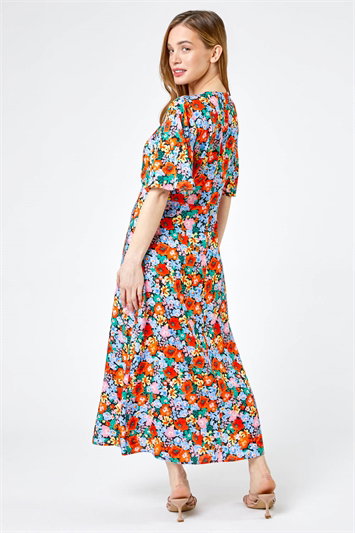 Petite Floral Button Down Midi Dress 14233864