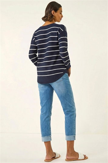 Stripe Curved Hem Knit Jumper 16321460
