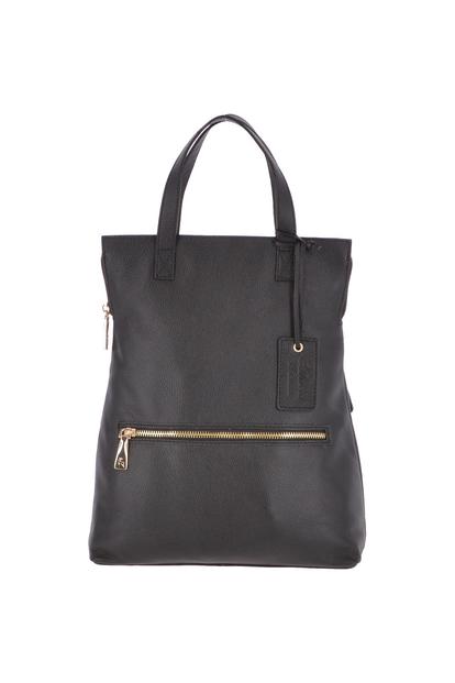Black 'Borsa Zainetto' 2 In 1 Leather Backpack Handbag