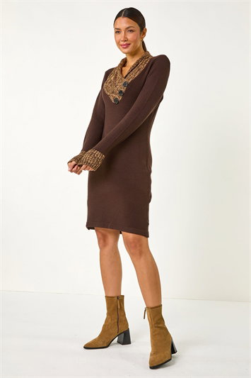 Overlap V-Neck Knit Dress 14433919