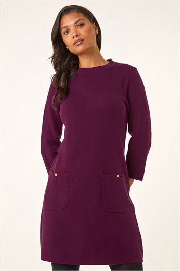 Patch Pocket Knit Dress 14780476