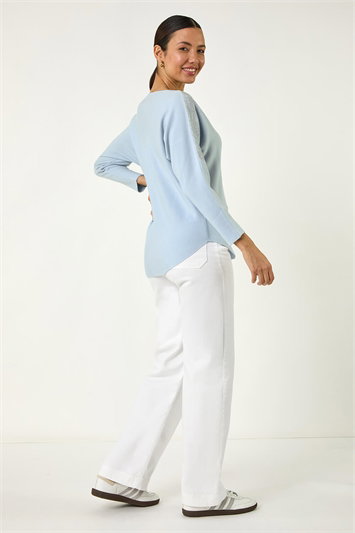 Embellished Neck Knit Jumper 16205645
