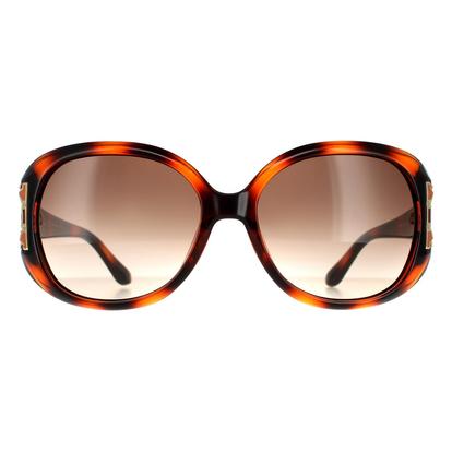 Brown Oval Tortoise Brown Gradient Sunglasses