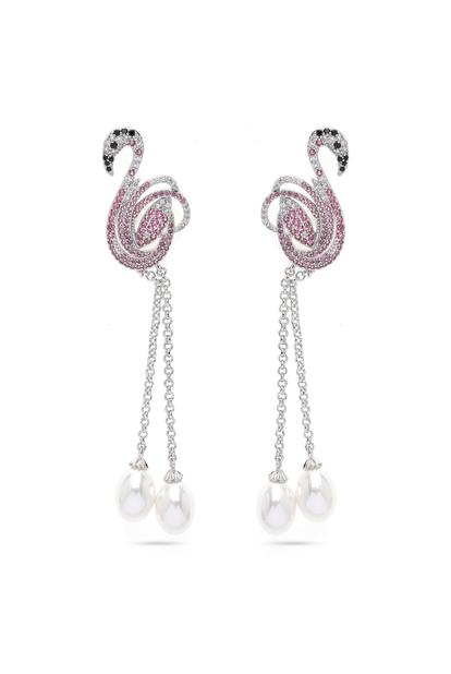 Pink Cute Swan Drop Earrings