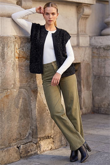 Fluffy Shimmer Knit Waistcoat 16354208