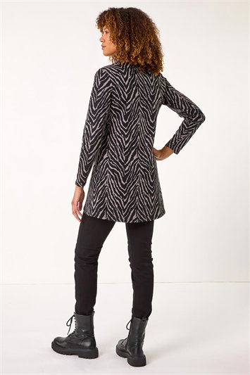 Animal Print Cowl Neck Tunic Top 19312825