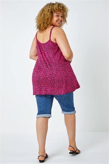 Curve Animal Print Cross Strap V-Neck Cami 19227072