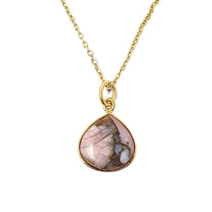 Metallic 18Ct Gold Vermeil Plated Opal October Birthstone Necklace