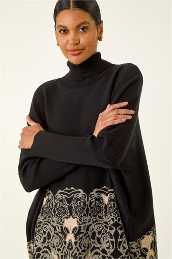 Mono Print High Neck Knit Jumper 16217008