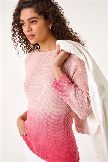 Pink Ombre Shimmer Knit Jumper