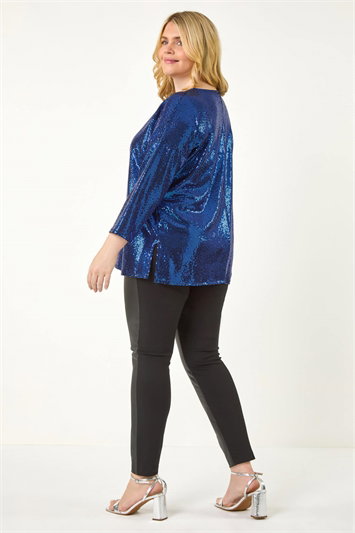 Curve Sparkle V-Neck Stretch Tunic Top 19366880