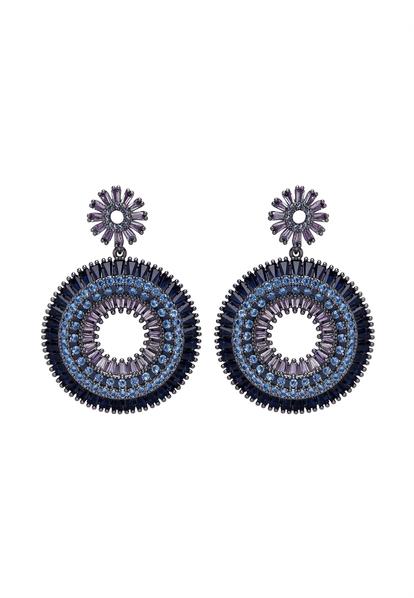 Multi Diva Floral Round Dangle Earrings