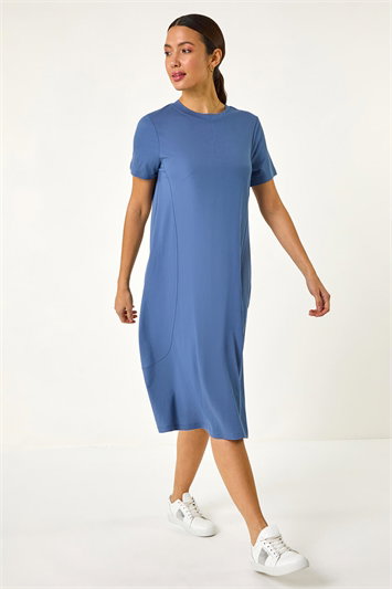 Blue Relaxed T-Shirt Jersey Dress