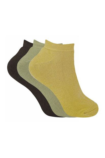 Black 3 Pairs Ladies Cushioned Low Cut Thermal Trainer Socks