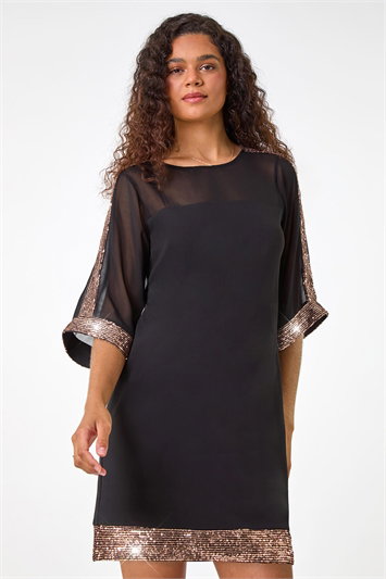 Sequin Trim Shift Dress 14620813
