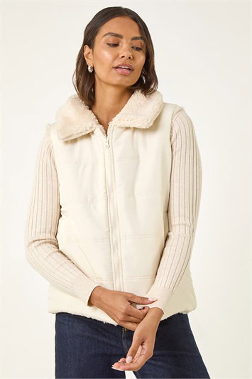 Reversible Fur Zip Gilet 12038524