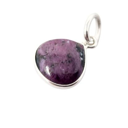 Pink Sterling Silver Ruby July Birthstone Heart Charm Pendant