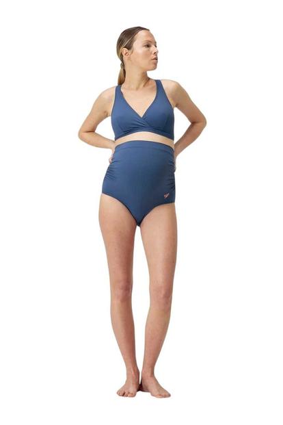 Blue Mathi Wai High Waist Maternity Bikini Set