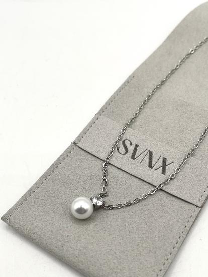 Large Pearl Diamante Necklace M000031941