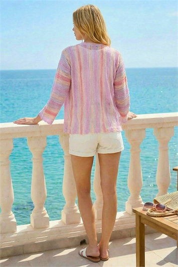 Textured Stripe Knit Cardigan 16326246