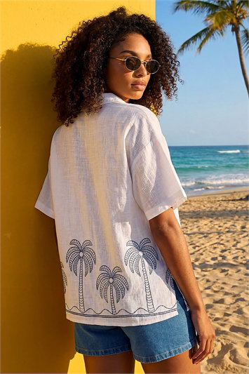 Dusk Palm Embroidered Shirt 10235709