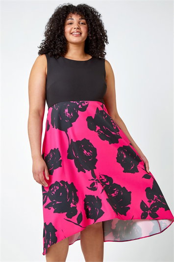 Curve Premium Stretch Floral Midi Dress 14425172