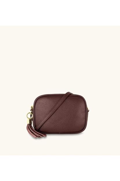 Red The Tassel Port Leather Crossbody Bag