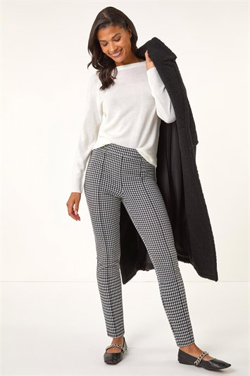 Check Print Ponte Slim Leg Trouser 18089708
