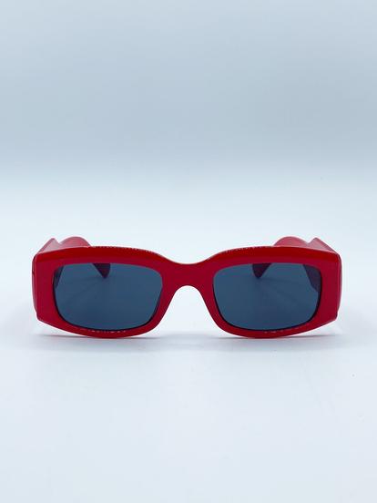 Chunky Rectangle Sunglasses in Red M000029198