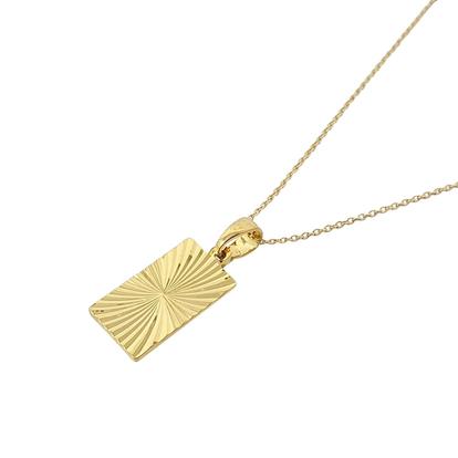 Metallic 18Ct Gold Vermeil Bar Pendant Necklace
