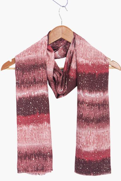 Black Speckled Ombre Striped Lightweight Scarf