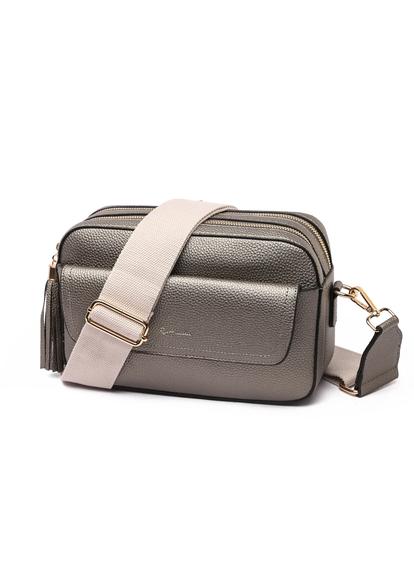 Metallic Cross Body Front Pocket Camera Bag