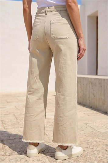 Petite Cotton Frayed Hem Trouser 18101388