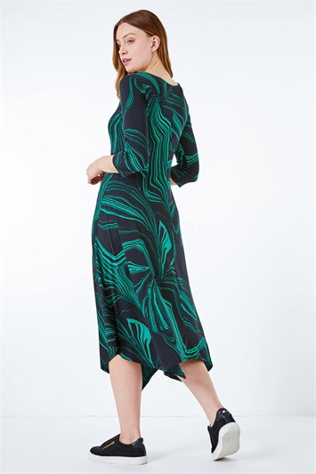 Abstract Marble Print Midi Dress 14294134