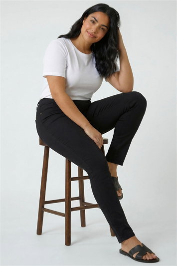 Curve Elastic Waist Stretch Denim Jegging 18027908