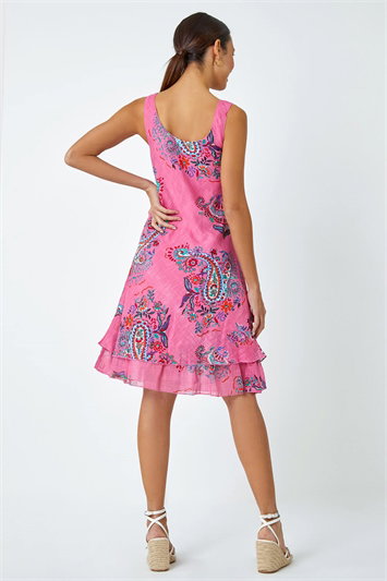 Paisley Print Cotton Layered Dress 14478772