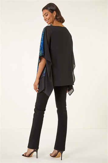 Ombre Sequin Mesh Chiffon Top 20229509