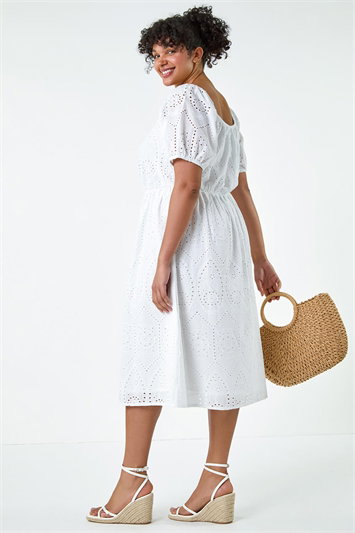 Curve Cotton Broderie Midi Dress 14549838
