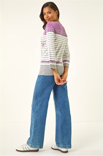 Floral Stripe Knit Jumper 16311838