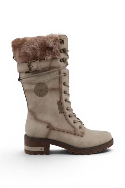 White Womens Mid-Calf Winter Boots-M0082003