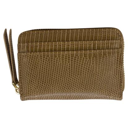 Brown Small Snake Print Zipped Purse In Brown