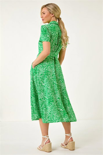 Petite Abstract Print Button Shirt Dress 14687534